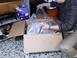 The heavy duty "unboxing bag" makes it much easier (and more painless) to unpacking something as big and bulky as this printer is.